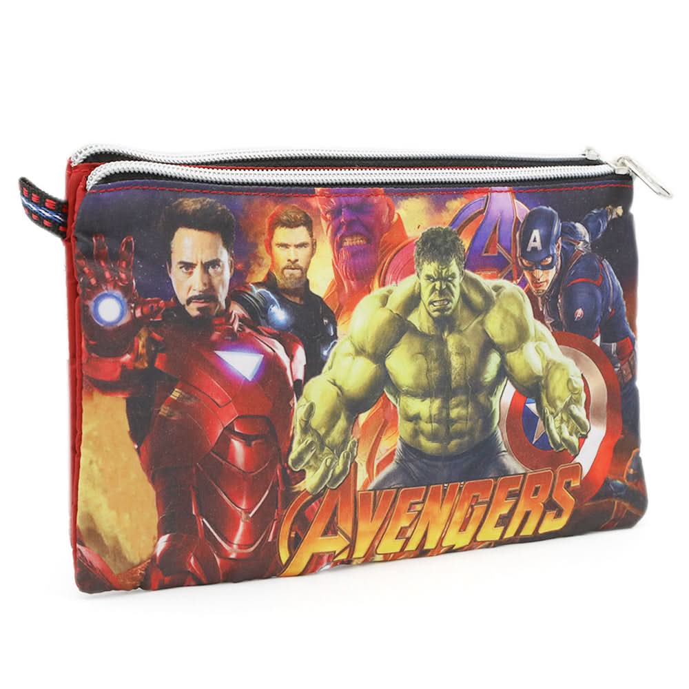 Pencil Pouch Two Zipper - Maroon, Pencil Boxes & Stationery Sets, Chase Value, Chase Value