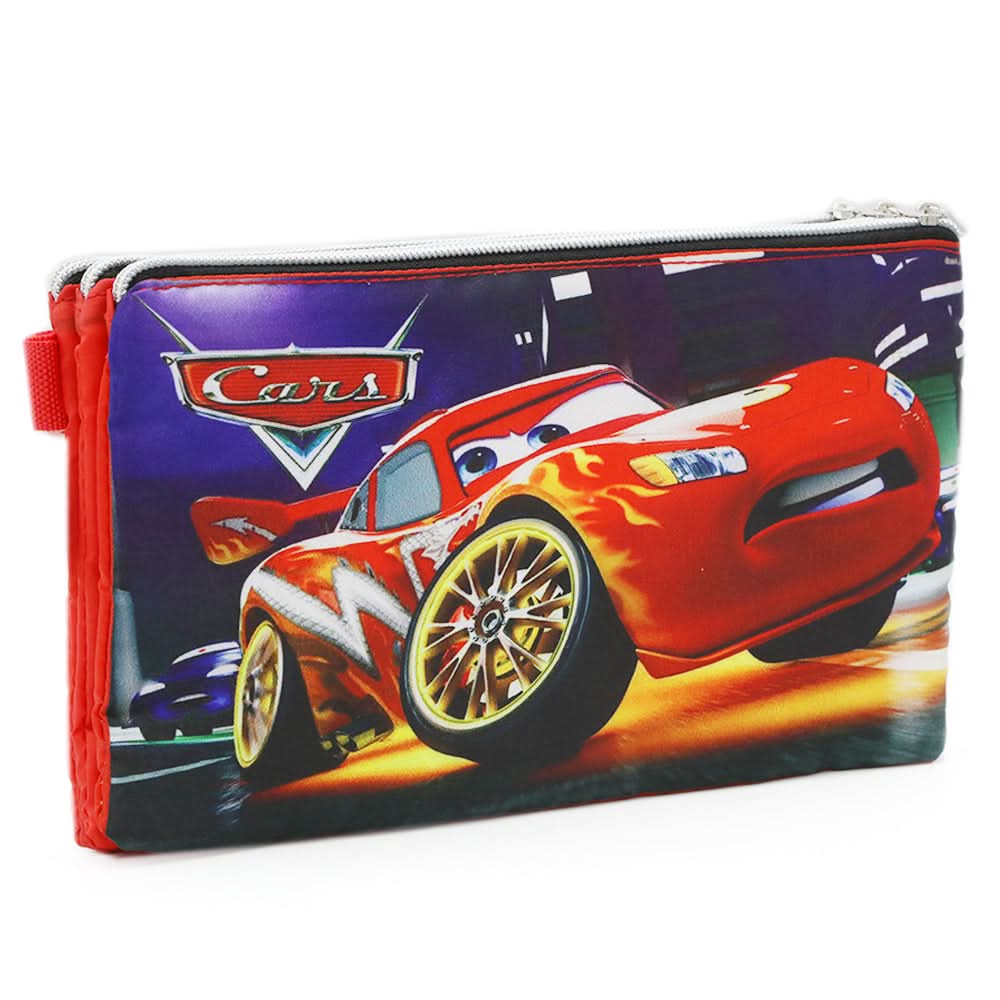 Pencil Pouch Three Zipper - Red, Pencil Boxes & Stationery Sets, Chase Value, Chase Value