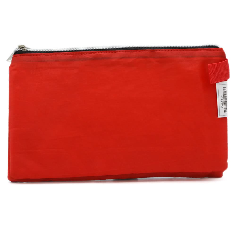 Pencil Pouch Two Zipper - Red, Pencil Boxes & Stationery Sets, Chase Value, Chase Value