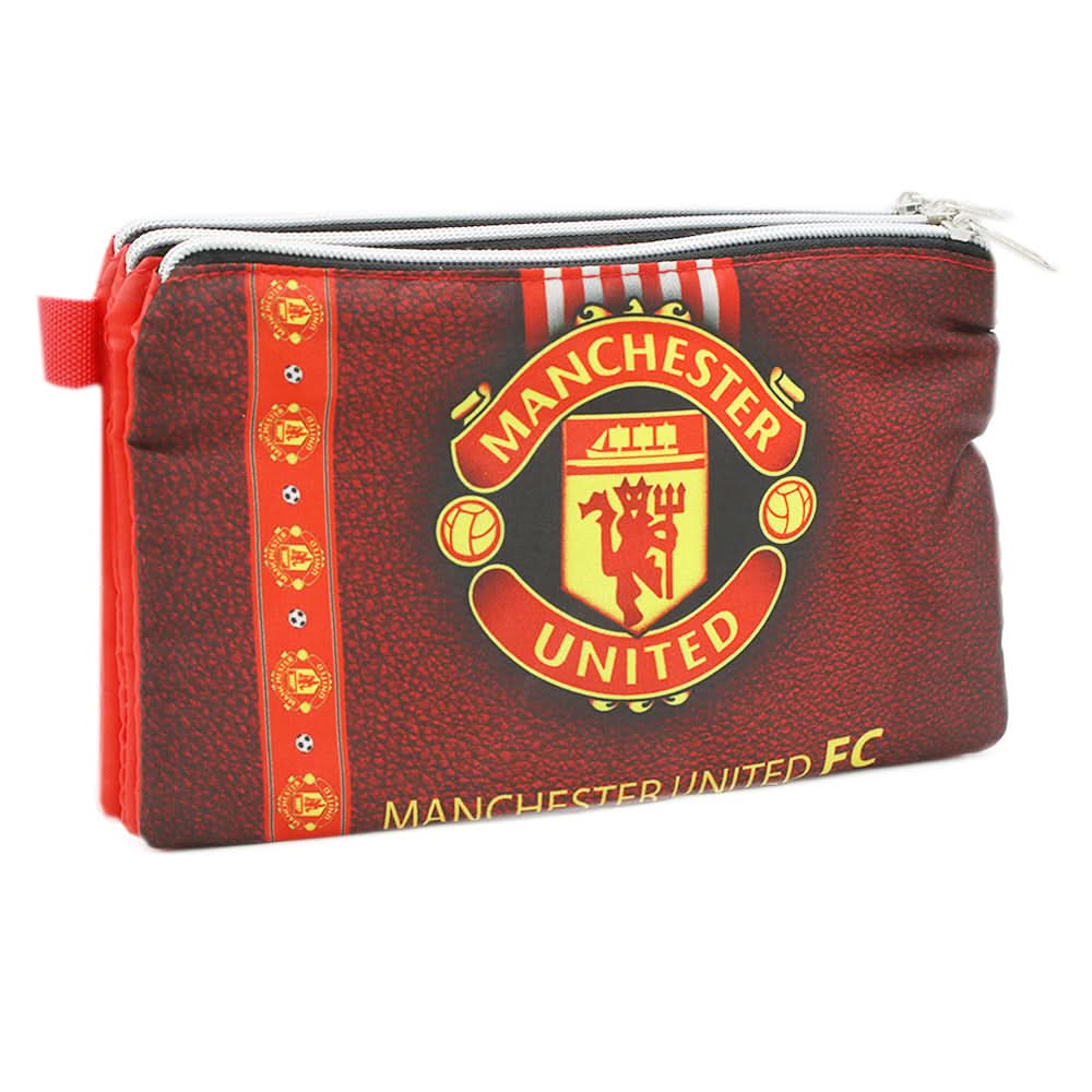 Pencil Pouch Three Zipper - Red, Pencil Boxes & Stationery Sets, Chase Value, Chase Value