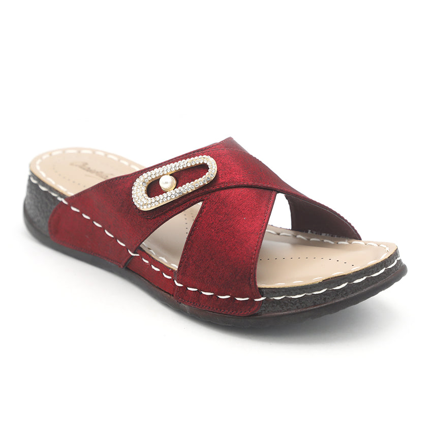 Women's softy Slipper 126 - Maroon, Women, Slippers, Chase Value, Chase Value