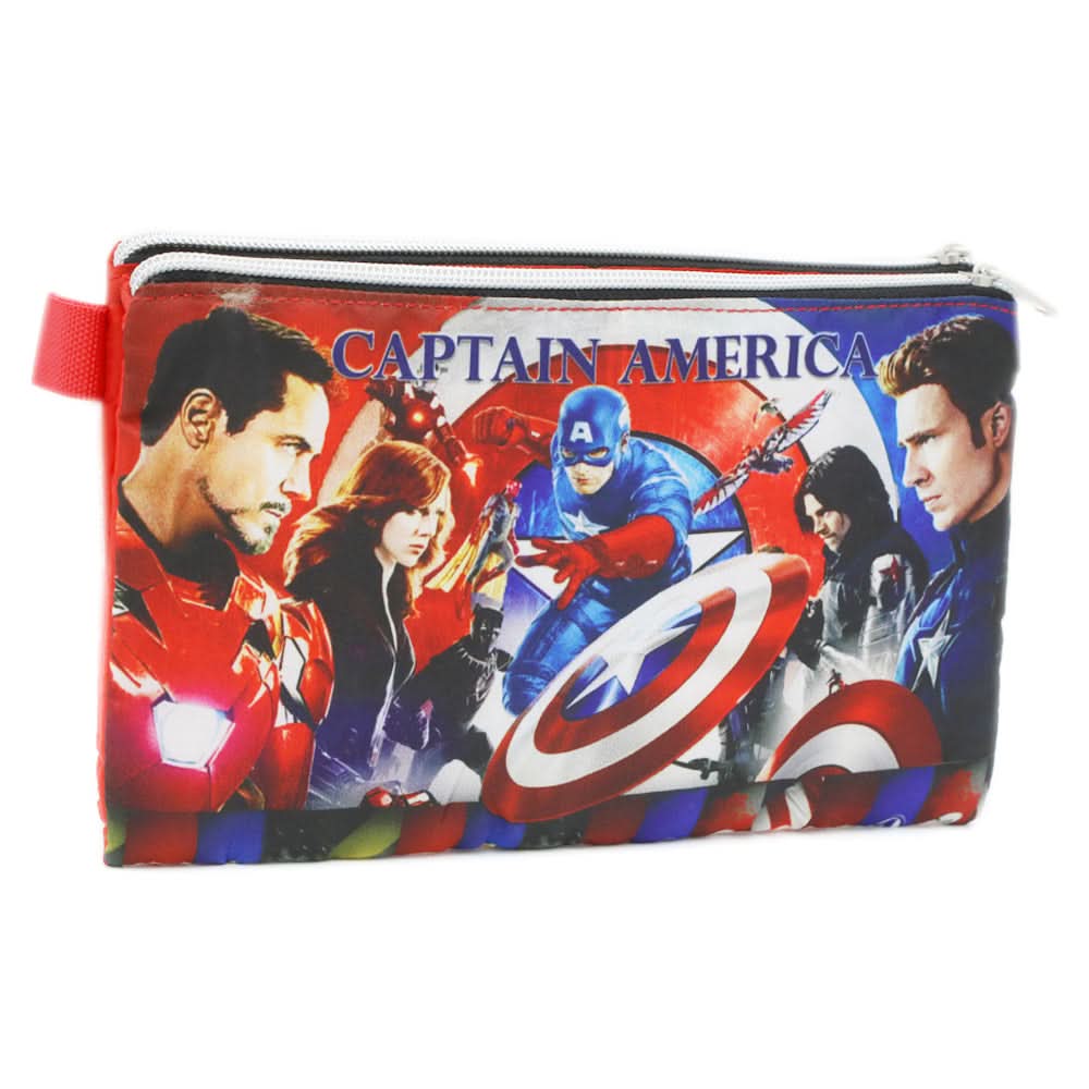 Pencil Pouch Two Zipper - Red, Pencil Boxes & Stationery Sets, Chase Value, Chase Value