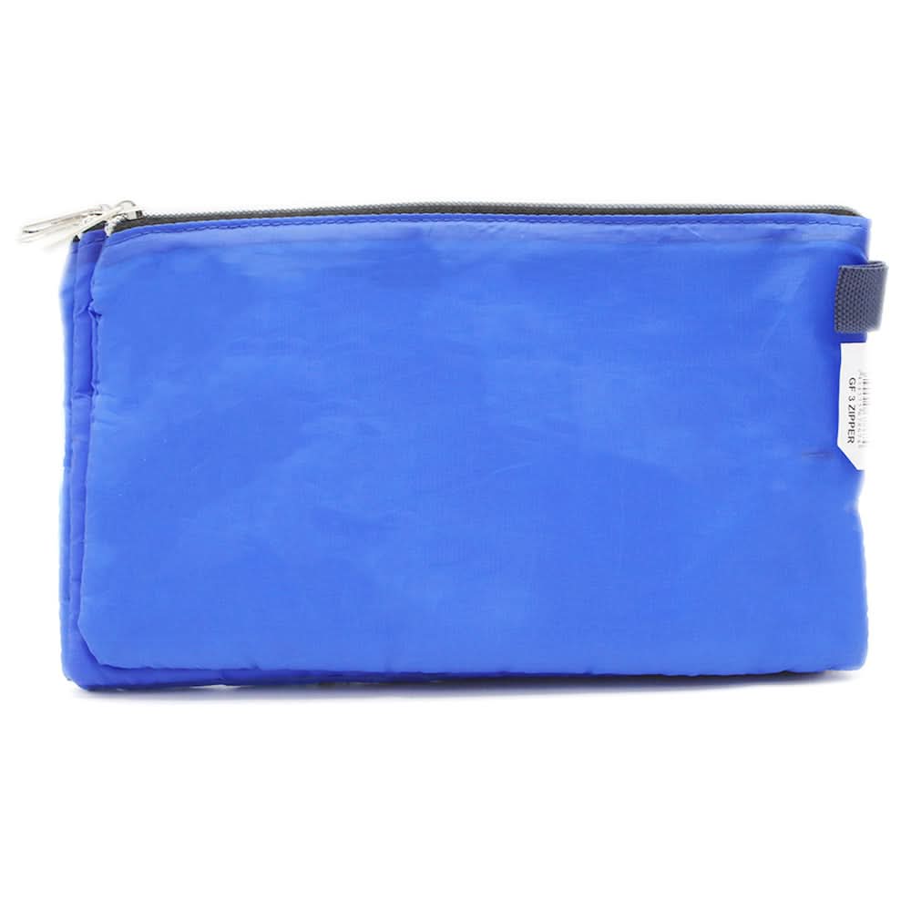 Pencil Pouch Three Zipper - Blue, Pencil Boxes & Stationery Sets, Chase Value, Chase Value