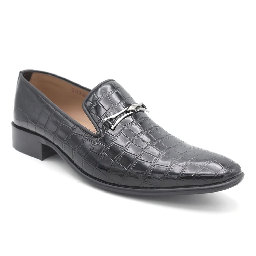 Men's Patent Slip-On Formal Shoes T-7072 - Black, Men, Formal Shoes, Chase Value, Chase Value
