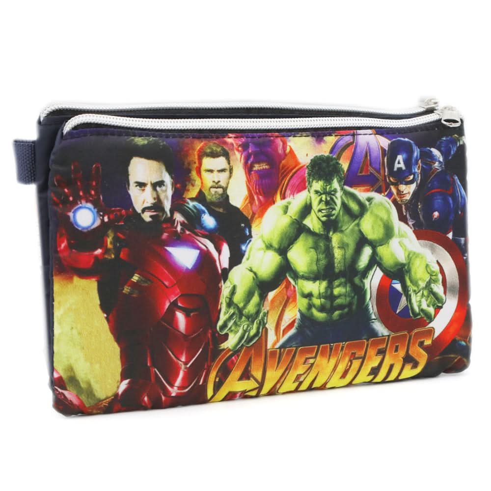 Pencil Pouch Two Zipper - Navy Blue, Pencil Boxes & Stationery Sets, Chase Value, Chase Value