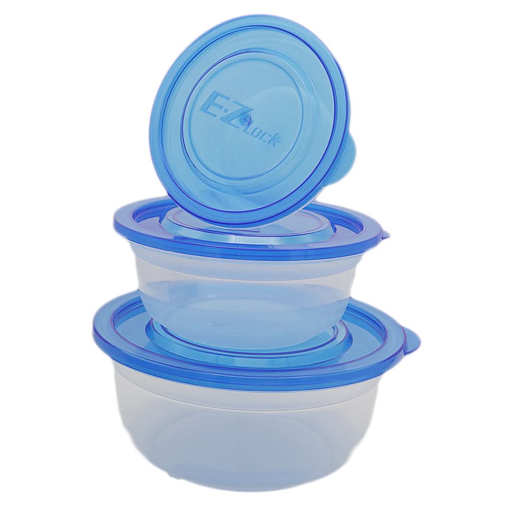 Storage Bowl 3 Pcs Set - Blue, Home & Lifestyle, Storage Boxes, Chase Value, Chase Value