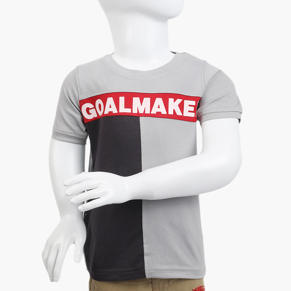 Boys Half Sleeves T-Shirt - Grey, Boys T-Shirts, Chase Value, Chase Value