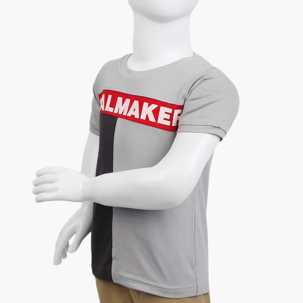 Boys Half Sleeves T-Shirt - Grey, Boys T-Shirts, Chase Value, Chase Value