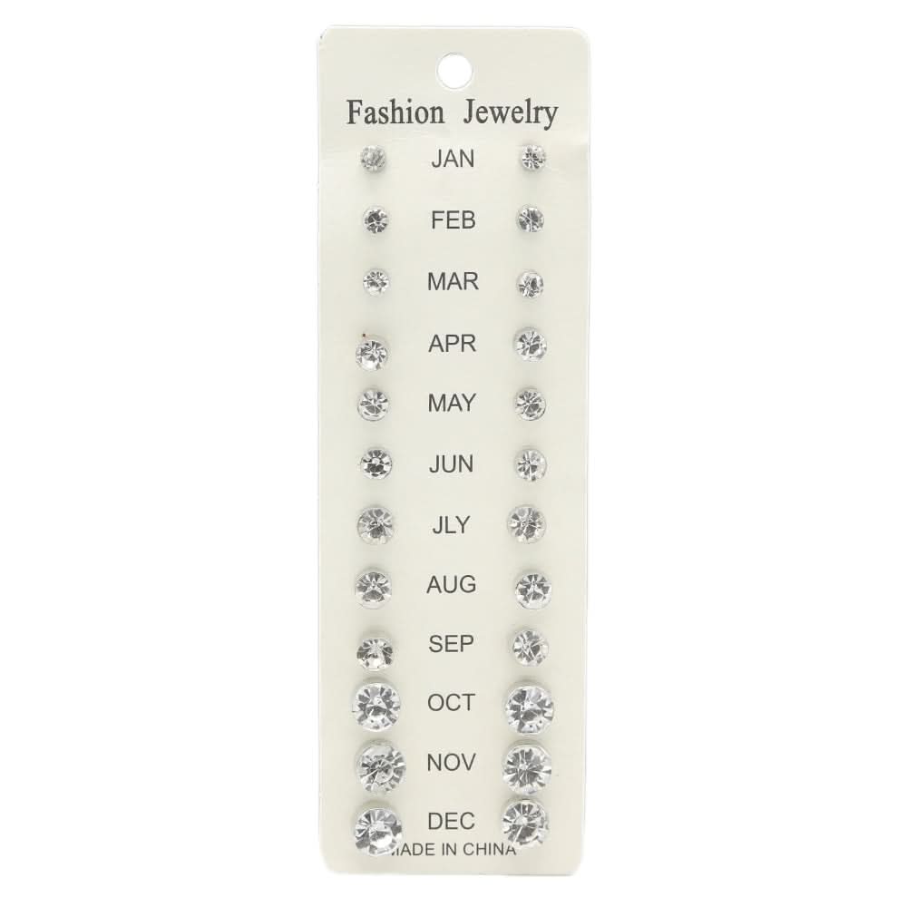 Women's Ear Tops Card 12 Pairs - Multi, Women, Earrings & Tops, Chase Value, Chase Value