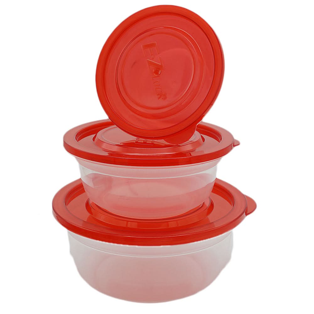 Storage Bowl 3 Pcs Set - Red, Home & Lifestyle, Storage Boxes, Chase Value, Chase Value