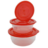 Storage Bowl 3 Pcs Set - Red, Home & Lifestyle, Storage Boxes, Chase Value, Chase Value