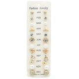 Women's Ear Tops Card 12 Pairs - Multi, Women, Earrings & Tops, Chase Value, Chase Value