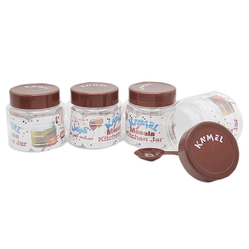 Masala Kitchen Jar 4 Pcs Set - Dark Brown, Home & Lifestyle, Storage Boxes, Chase Value, Chase Value