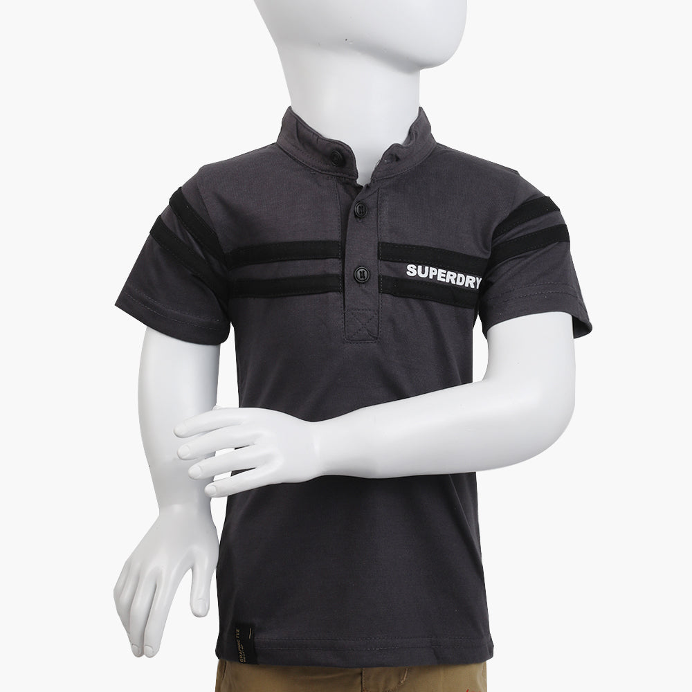 Boys Half Sleeves T-Shirt - Dark Grey, Boys T-Shirts, Chase Value, Chase Value