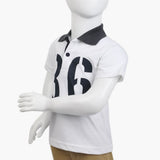 Boys Half Sleeves Polo T-Shirt - White, Boys T-Shirts, Chase Value, Chase Value