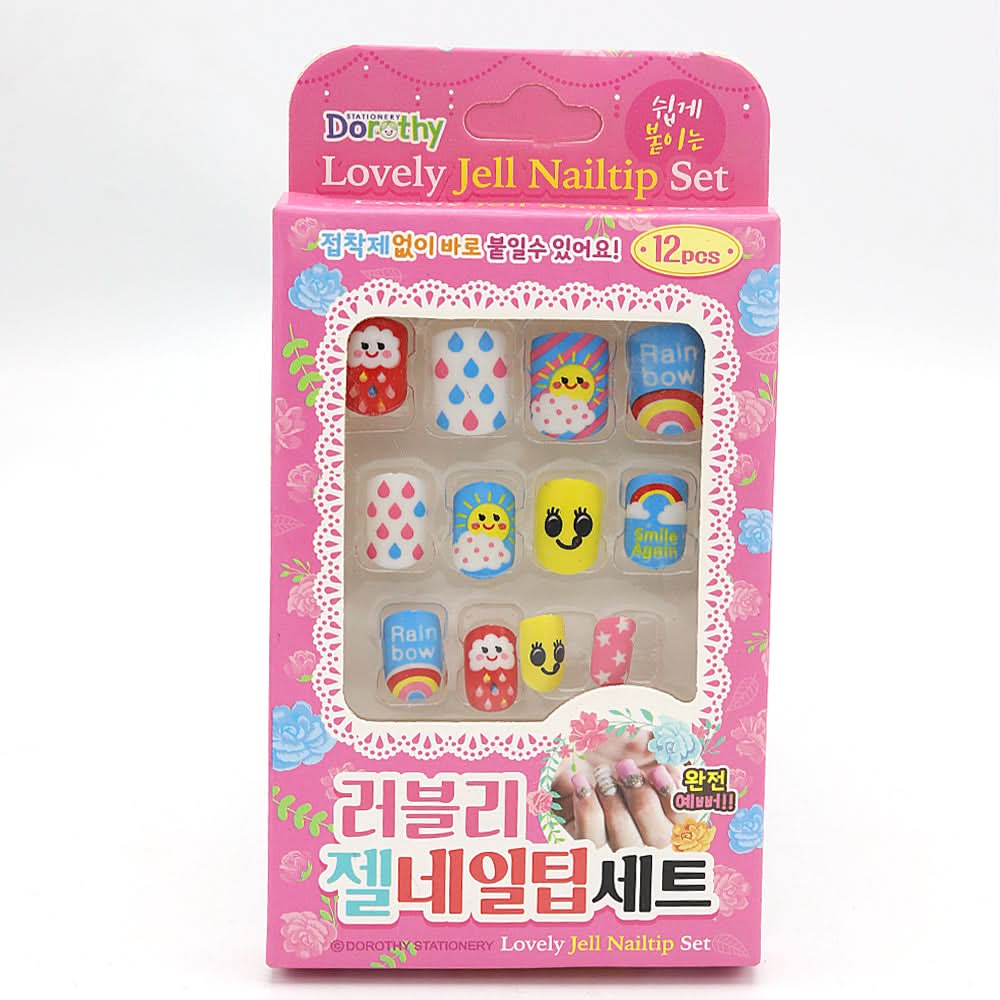 Girls Jell Nail Tip Set - Pink, Kids, Gift Set, Chase Value, Chase Value