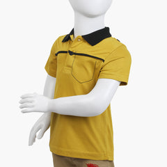 Boys Half Sleeves Polo T-Shirt - Mustard, Boys T-Shirts, Chase Value, Chase Value