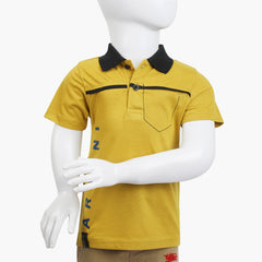 Boys Half Sleeves Polo T-Shirt - Mustard, Boys T-Shirts, Chase Value, Chase Value
