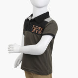 Boys Half Sleeves Polo T-Shirt - Olive Green, Boys T-Shirts, Chase Value, Chase Value
