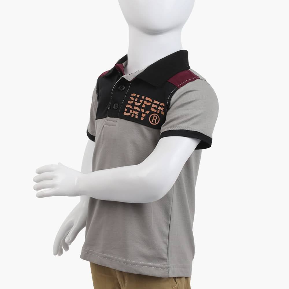 Boys Half Sleeves Polo T-Shirt - Grey, Boys T-Shirts, Chase Value, Chase Value