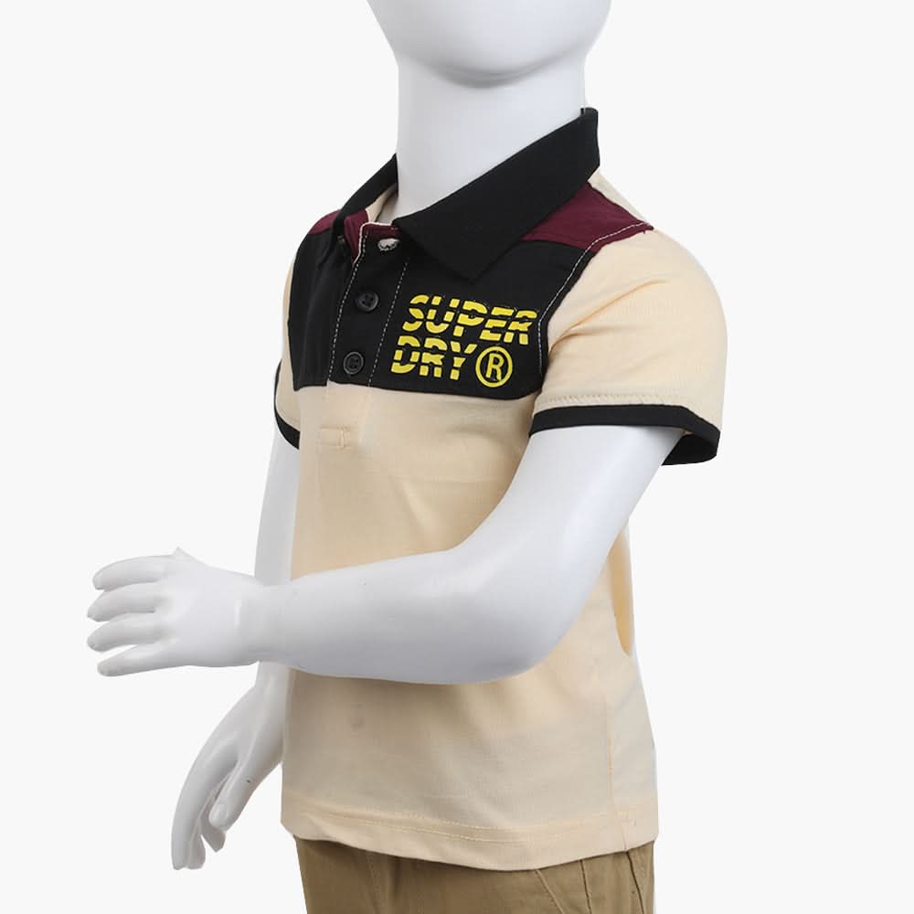 Boys Half Sleeves Polo T-Shirt - Cream, Boys T-Shirts, Chase Value, Chase Value