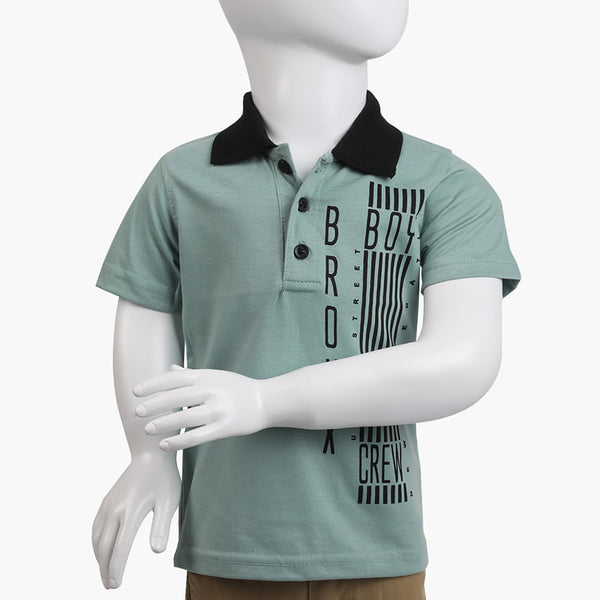 Boys Half Sleeves Polo T-Shirt - Light Green, Boys T-Shirts, Chase Value, Chase Value
