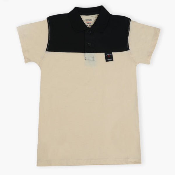 Boys Half Sleeves Polo T-Shirt - Cream, Boys T-Shirts, Chase Value, Chase Value