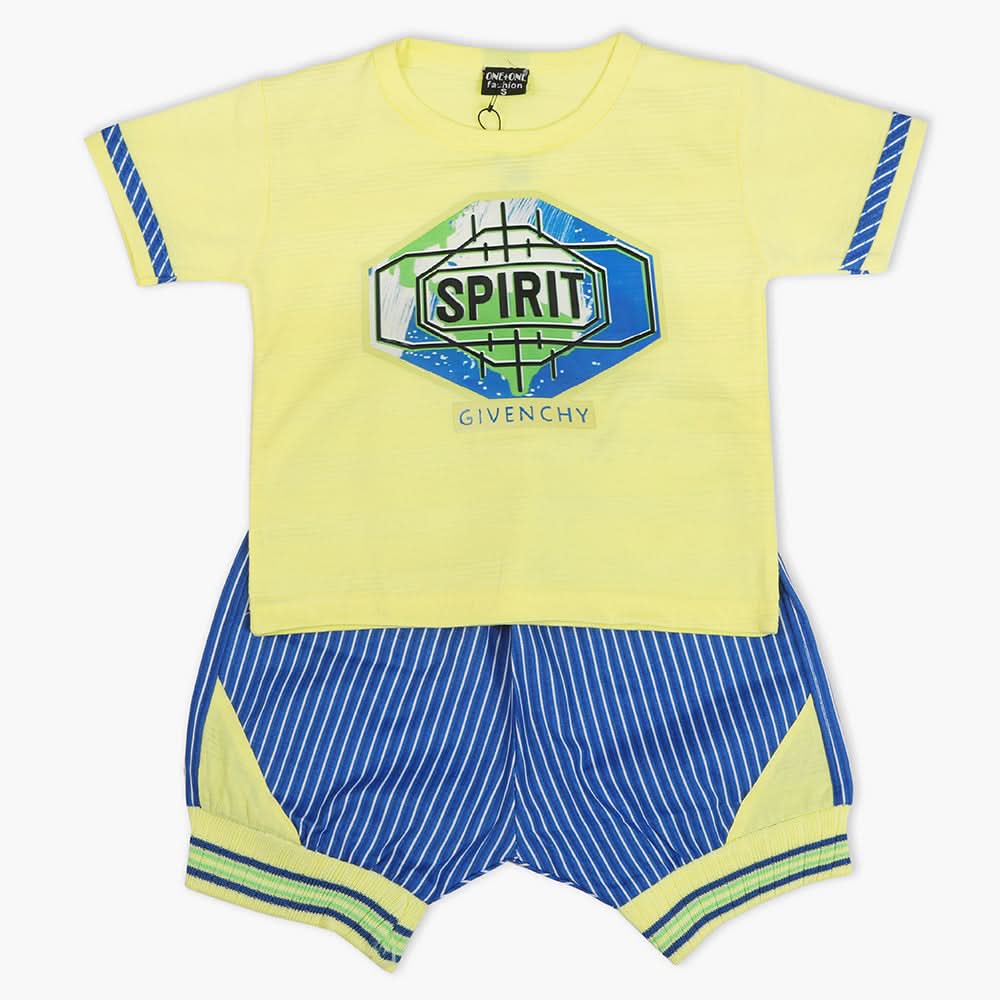 Boys Half Sleeves Short Suit - Lemon, Boys Sets & Suits, Chase Value, Chase Value
