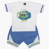 Boys Half Sleeves Short Suit - White, Boys Sets & Suits, Chase Value, Chase Value