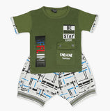 Boys Half Sleeves Short Suit - Green, Boys Sets & Suits, Chase Value, Chase Value