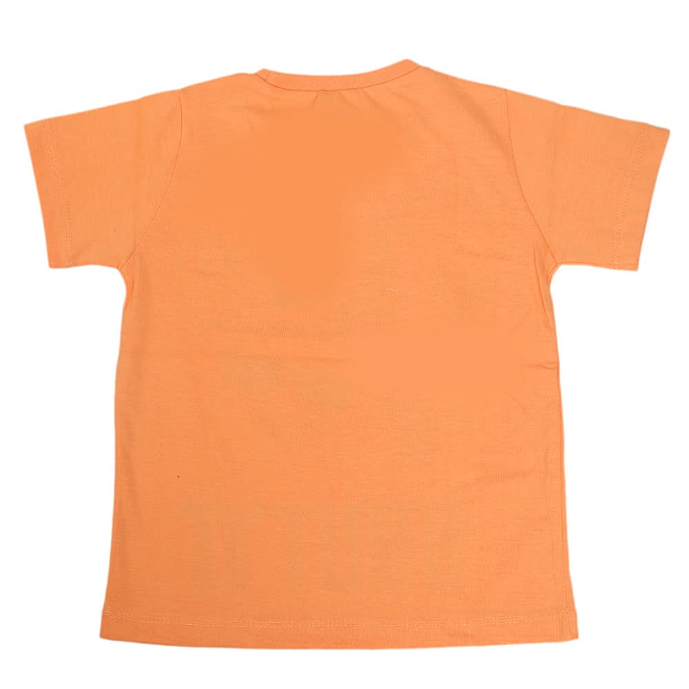 Boys Round Neck Half Sleeves T-Shirt - Peach, Kids, Boys T-Shirts, Chase Value, Chase Value