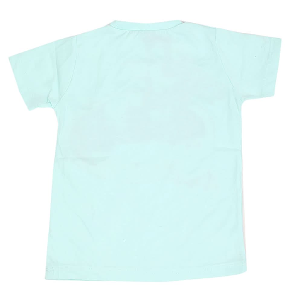 Boys Round Neck Half Sleeves T-Shirt - Cyan, Kids, Boys T-Shirts, Chase Value, Chase Value