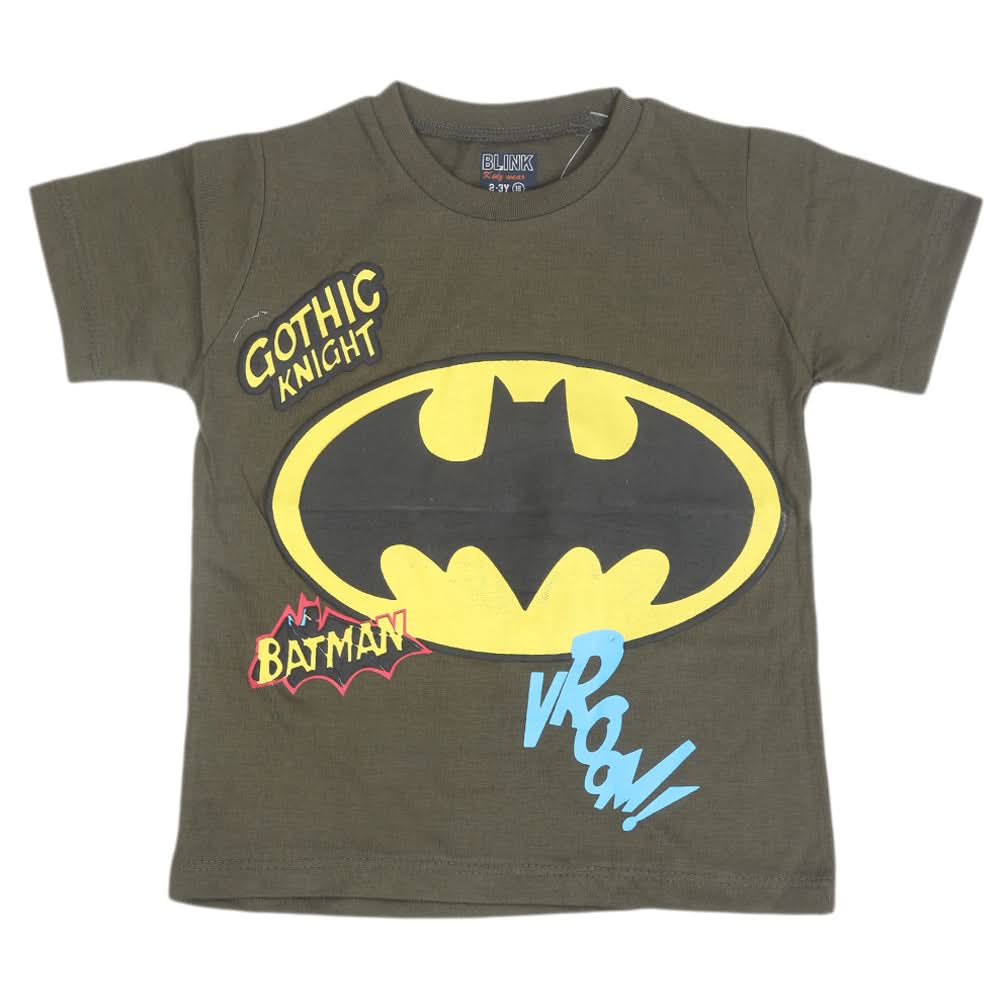 Boys Round Neck Half Sleeves T-Shirt - Dark Green, Kids, Boys T-Shirts, Chase Value, Chase Value