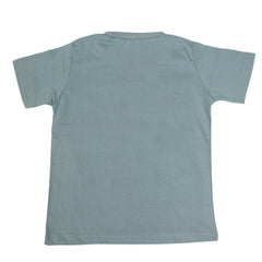 Boys Round Neck Half Sleeves T-Shirt - Steel Green, Kids, Boys T-Shirts, Chase Value, Chase Value