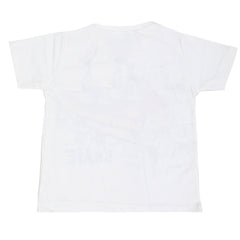 Boys Round Neck Half Sleeves T-Shirt - White, Kids, Boys T-Shirts, Chase Value, Chase Value