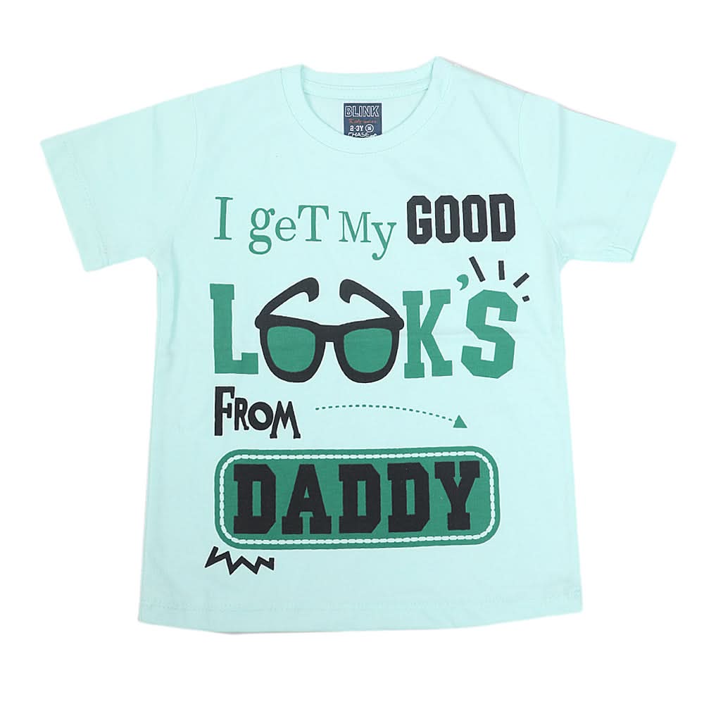 Boys Round Neck Half Sleeves T-Shirt - Cyan, Kids, Boys T-Shirts, Chase Value, Chase Value
