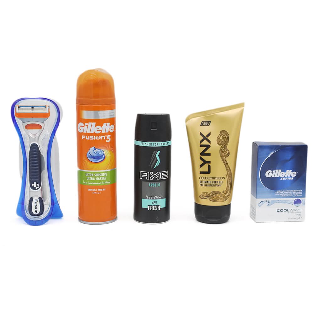 Gillette Shaving Fusion Kit 5 Pcs, Beauty & Personal Care, Gift Sets, Chase Value, Chase Value