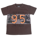 Boys Round Neck Half Sleeves T-Shirt - Brown, Kids, Boys T-Shirts, Chase Value, Chase Value