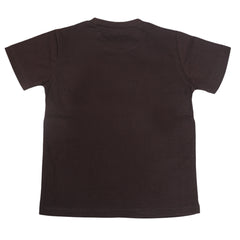 Boys Round Neck Half Sleeves T-Shirt - Brown, Kids, Boys T-Shirts, Chase Value, Chase Value