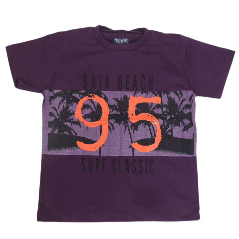 Boys Round Neck Half Sleeves T-Shirt - Purple, Kids, Boys T-Shirts, Chase Value, Chase Value