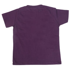Boys Round Neck Half Sleeves T-Shirt - Purple, Kids, Boys T-Shirts, Chase Value, Chase Value