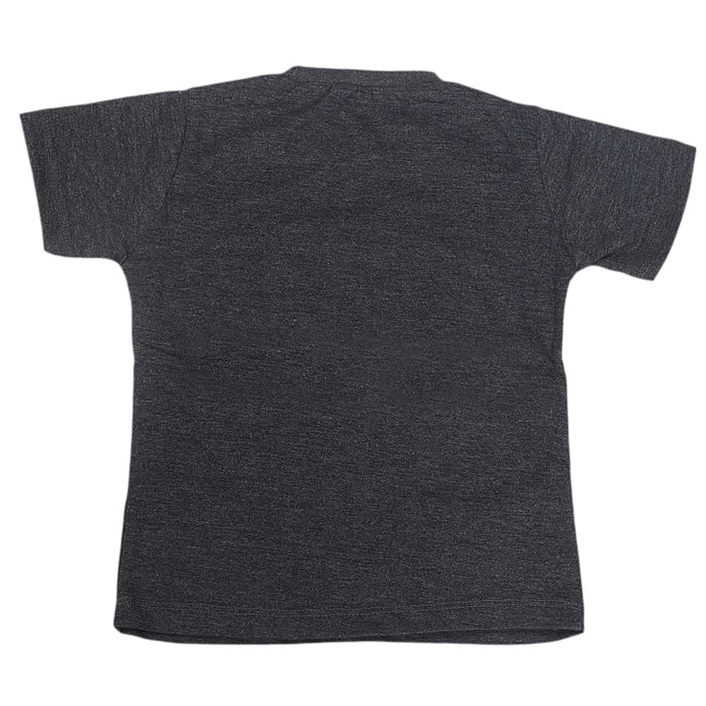 Boys Round Neck Half Sleeves T-Shirt - Dark Grey, Kids, Boys T-Shirts, Chase Value, Chase Value