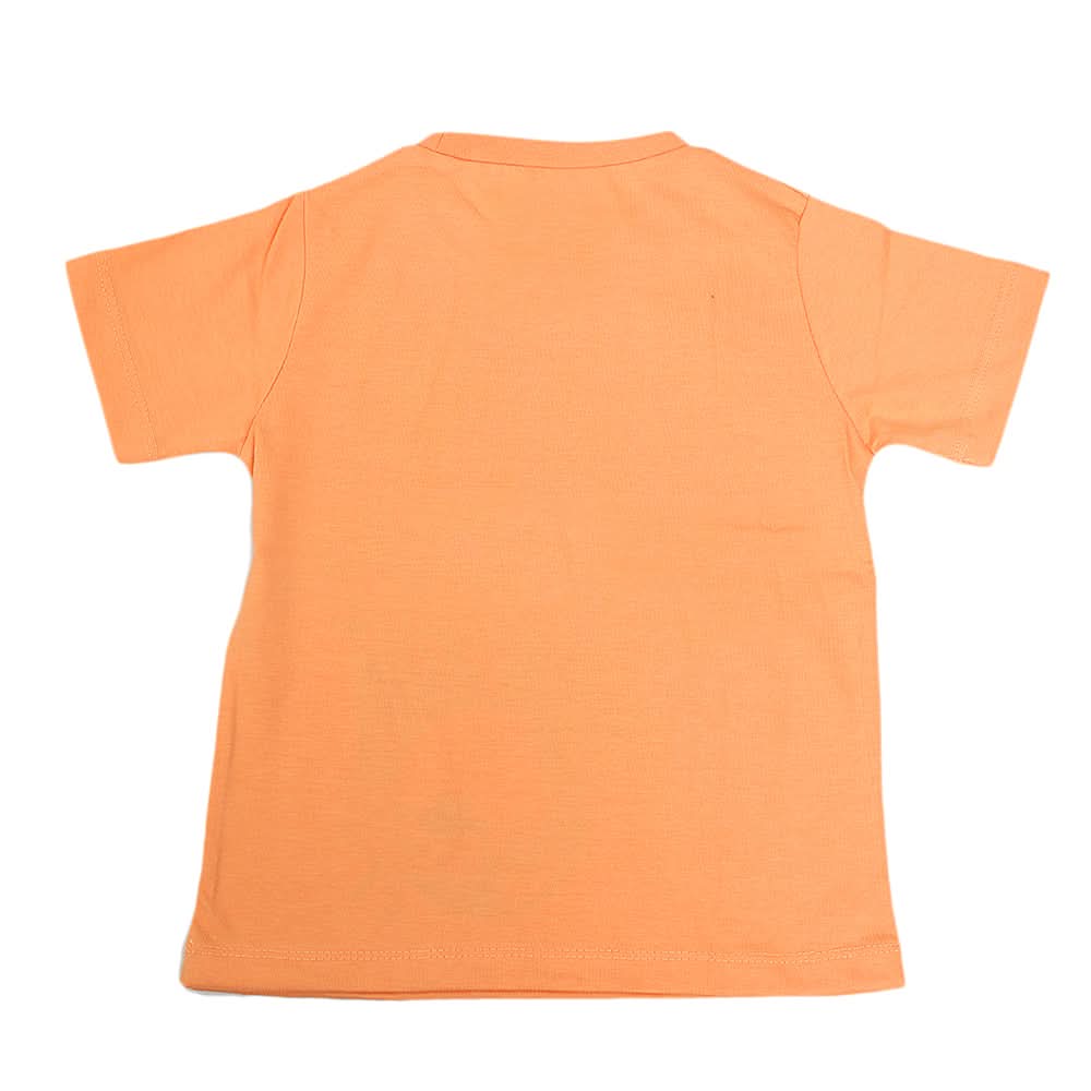 Boys Round Neck Half Sleeves T-Shirt - Peach, Kids, Boys T-Shirts, Chase Value, Chase Value