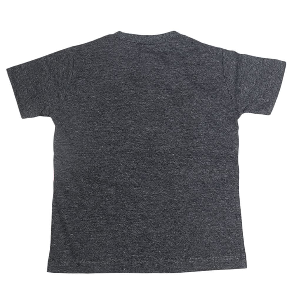 Boys Round Neck Half Sleeves T-Shirt - Dark Grey, Kids, Boys T-Shirts, Chase Value, Chase Value