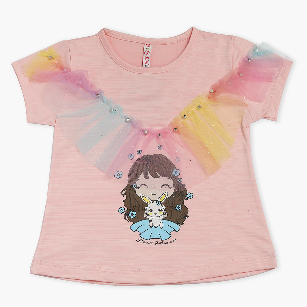 Girls Knitted Tops - Peach, Girls Tops, Chase Value, Chase Value