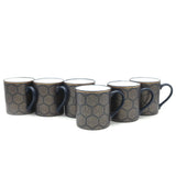 New Bone China 6 Pieces Mug Set - Navy Blue, Home & Lifestyle, Glassware & Drinkware, Chase Value, Chase Value