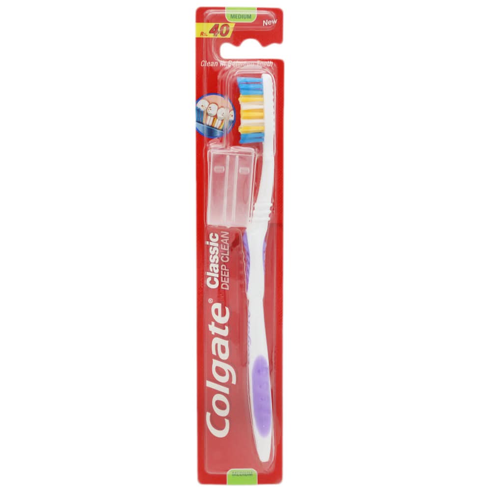 Colgate Tooth Brush Classic Clean M - Purple, Beauty & Personal Care, Oral Care, Chase Value, Chase Value