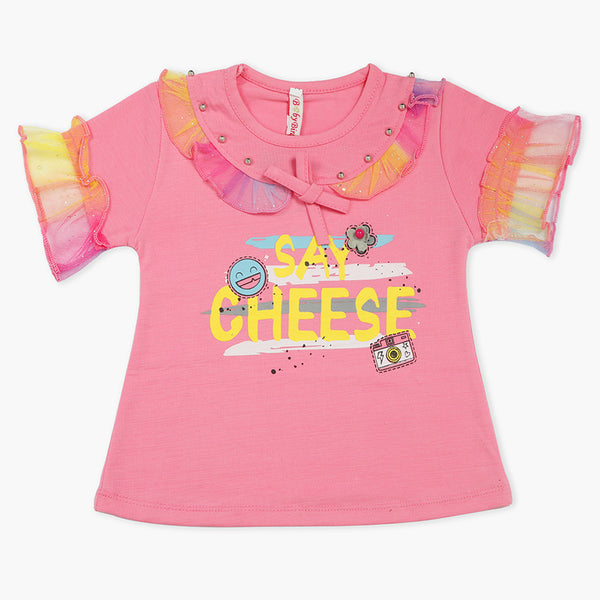 Girls Half Sleeves T-Shirt - Pink, Girls T-Shirts, Chase Value, Chase Value