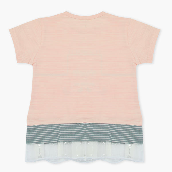 Girls Knitted Tops - Peach, Girls Tops, Chase Value, Chase Value