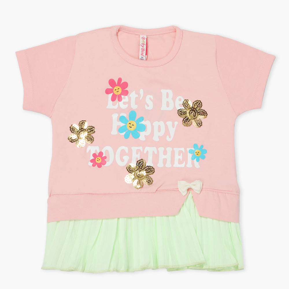 Girls Knitted Tops - Peach, Girls Tops, Chase Value, Chase Value